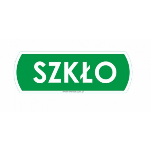 Mała naklejka na kosz do segregacji SZKŁO Merida